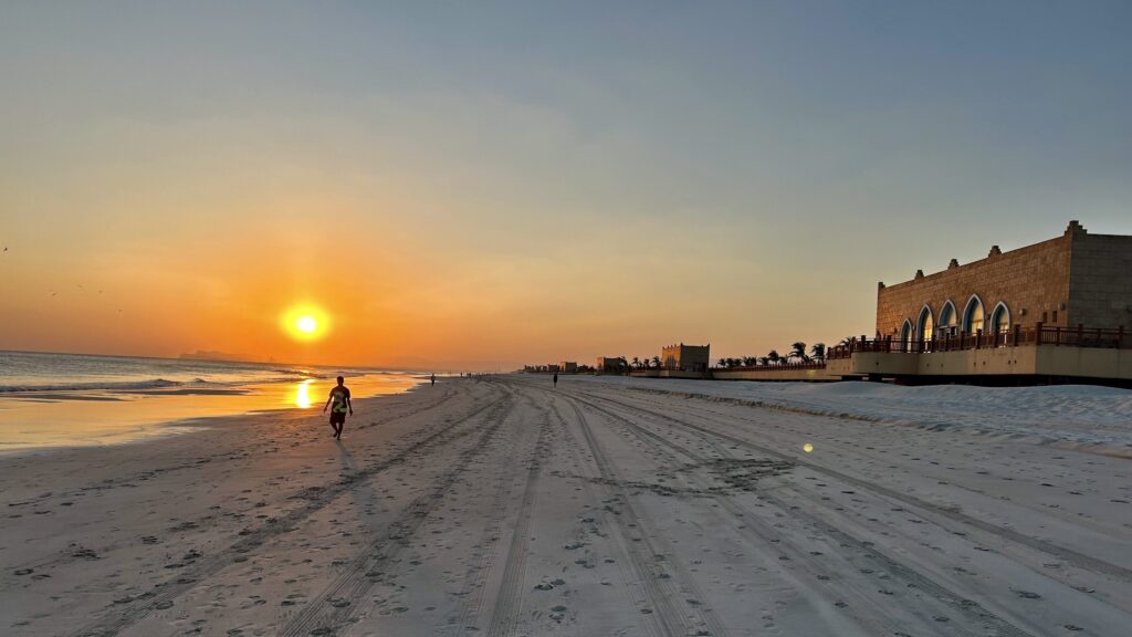 Beach in Salalah Oman at sunset